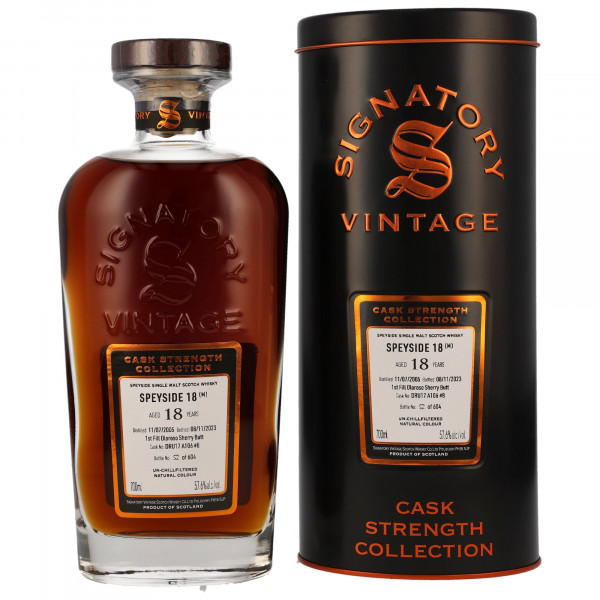 Speyside 18 Jahre 2005 - 2023 Cask DRU 17 / A106 #8 Signatory Vintage