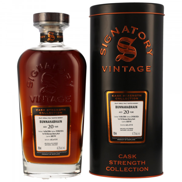 Bunnahabhain 20 Jahre 2004 -  2024  Sherry Butt #800190 Signatory Vintage