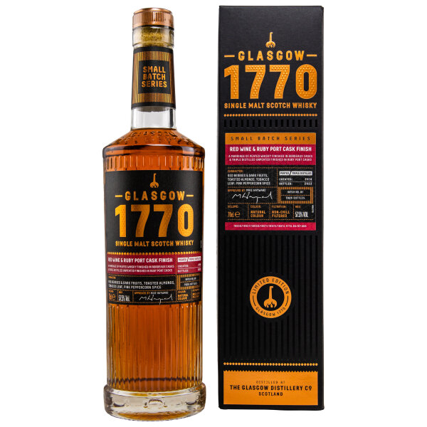 Glasgow 1770 Small Batch Edition Red Wine & Ruby Port Finish 2018 - 2022 57,5% 0,7l