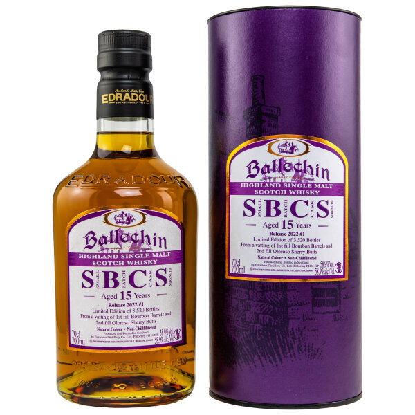 Ballechin 15 Jahre Small Batch Cask Strength 2022 Heavily Peated 58,9% 0,7l