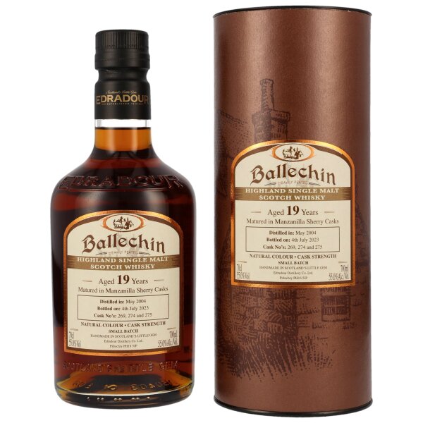 Ballechin 19 Jahre Manzanilla Cask 2004 - 2023 Small Batch 55% 0,7l