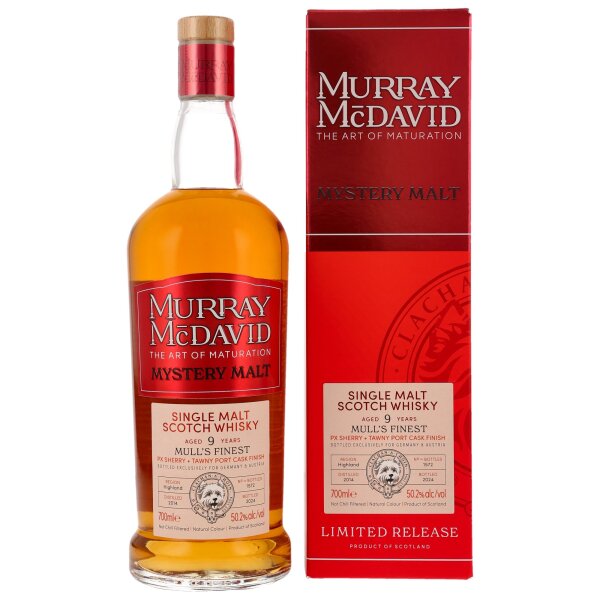 Mulls Finest 9 Jahre 2014 - 2024 Mystery Malt Peated Murray McDavid 50,2% 0,7l