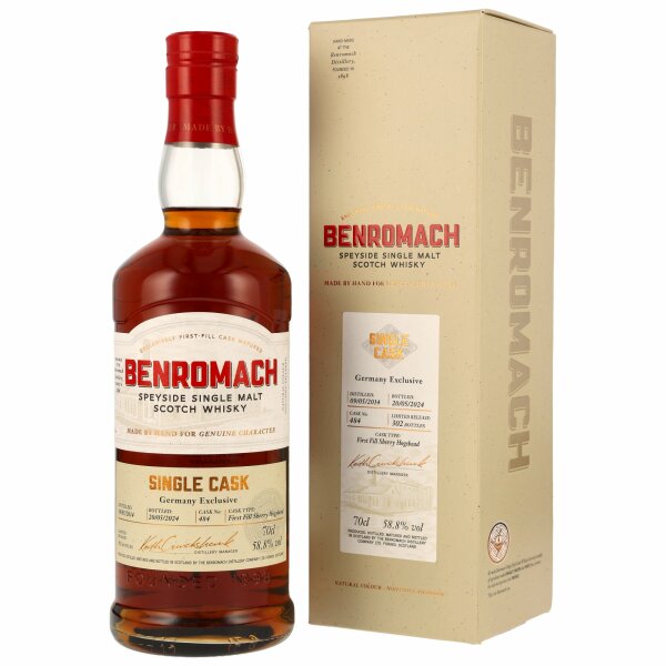Benromach 10 Jahre 2014 - 2024 Single Cask 484 Sherry 58,8% 0,7l