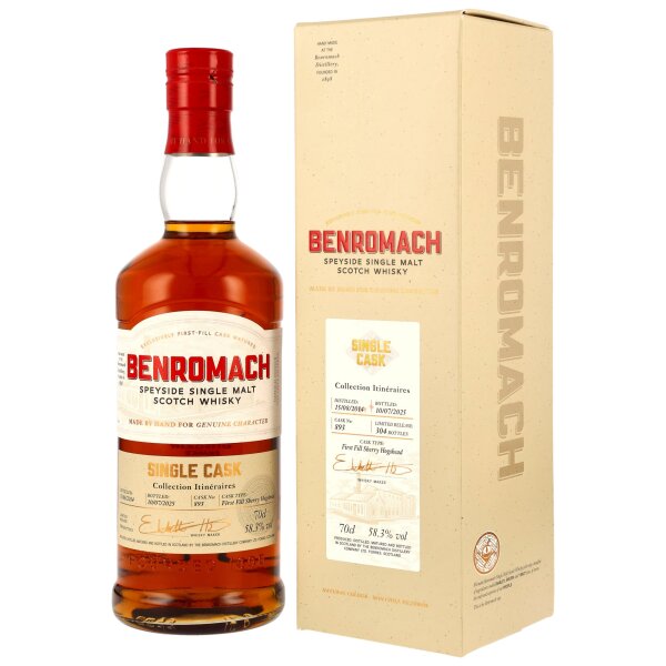 Benromach 10 Jahre 2014 - 2025 Single Cask 893 Sherry Itineraires 58,3% 0,7l