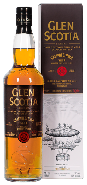 Glen Scotia Campbeltown Saga No. 1 Whiskyopolis Vintage 2011 Medium Peated 50% 0,7l